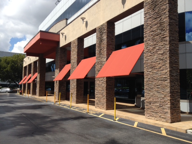 Modern commercial awnings — South Florida business